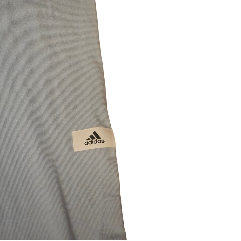 Adidas Womens Ribbed Wide Leg Pants Light Blue High Waisted Lounge Size Large - Picture 2 of 5